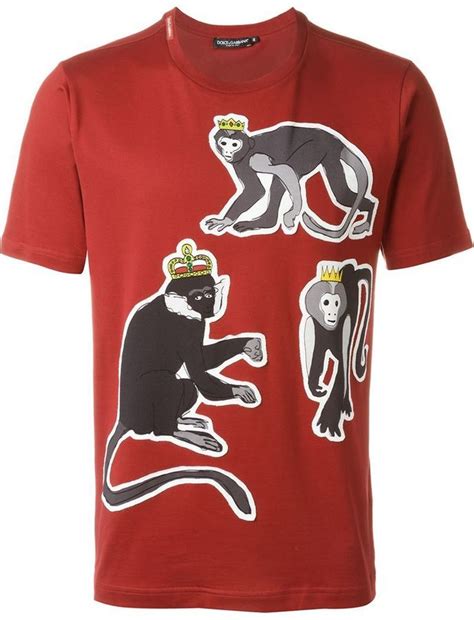 dolce gabbana monkey t shirt|Monkey Embellished Patch Embroidery Cotton T.